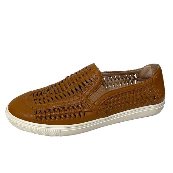 J/SLIDES Cut Up Leather Tan Loafer Sneakers 7 - Picture 4 of 12
